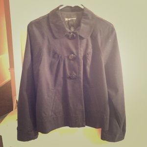 Thin black button up jacket 3 black buttons